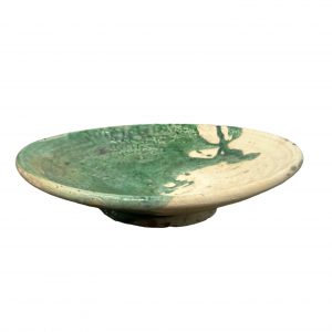 ASSIETTE PLAT EN CÉRAMIQUE BI COULEUR VERT EN TAMEGROUTE MODELE AZEMMOUR 2