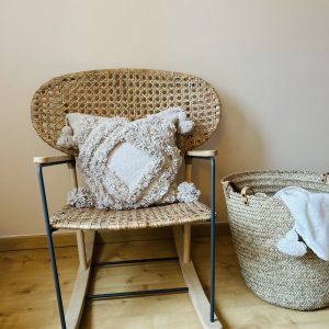 HOUSSE DE COUSSIN À FRANGES BEIGE MODÈLE TÉTOUAN