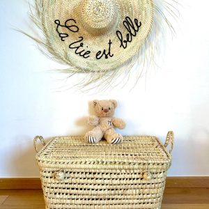 COFFRE MALLE DE RANGEMENT RECTANGULAIRE 60CM T3 EN DOUM MODÈLE ARGANA