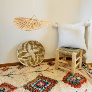 SUSPENSION EN RAPHIA PLATE TAILLE S 40 CM MODÈLE SKOURA