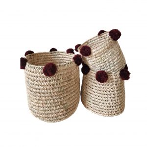 panières tressées en feuilles de palmier