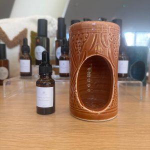DIFFUSEUR À EMPREINTES MARRON MAROCAIN AVEC HUILE À BRÛLER FLEUR D’ORANGER