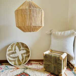 SUSPENSION EN RAPHIA OCTOGONE H40 MODÈLE TAROUDANT