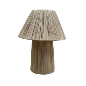 LAMPE DE CHEVET H25 À POSER EN RAPHIA À CHAPEAU MODÈLE GOURRAMA