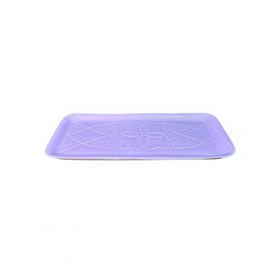 PLATEAU RECTANGULAIRE À MOTIF CREUSÉ EN CÉRAMIQUE VIOLET