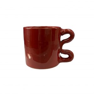 MUG EN CÉRAMIQUE GRANDE ANSE DEUX DOIGTS ROUGE