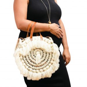SAC À MAIN OU BANDOULIÈRE ROND À FRANGES MODÈLE SABAA