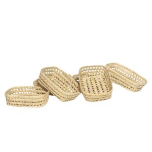Corbeille marocaine carrée en fibre naturelle modèle OURIKA