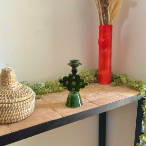 Chandelier bougeoir marocain vert pm fait main