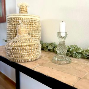 Chandelier Bougeoir en verre transparent décoration intérieure