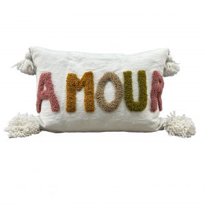 HOUSSE DE COUSSIN MAROCAIN 60x40 EN COTON « AMOUR »