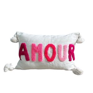 HOUSSE DE COUSSIN MAROCAIN 60x40 EN COTON « AMOUR »