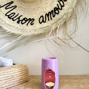 DIFFUSEUR À EMPREINTES VIOLET ET DORÉ MAROCAIN FAIT MAIN