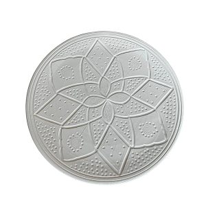 ASSIETTE À EMPREINTES BLANCHE MAROCAINE 25CM FAIT MAIN