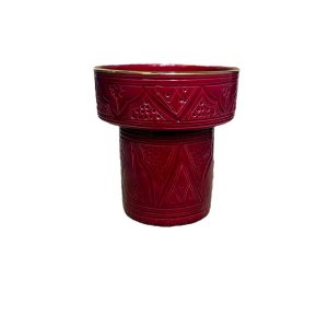 COUPE À EMPREINTES SUR PIED BEIGE BORDEAUX ET DORÉ