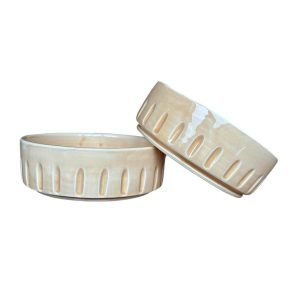 SALADIER BOL ROND BEIGE SAHARA EN CÉRAMIQUE FAIT MAIN