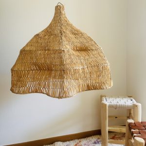 SUSPENSION EN RAPHIA CROCHET FLEUR ⌀60 MODÈLE TAROUDANT