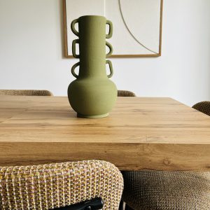 VASE 3 DOIGTS VERT SAUGE KAKI FAIT MAIN