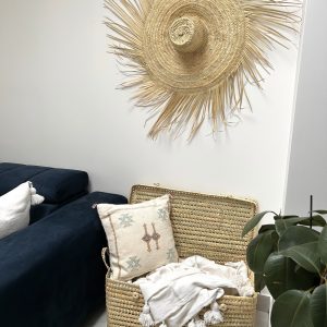 GRAND CHAPEAU DE PAILLE À FRANGES 80 CM