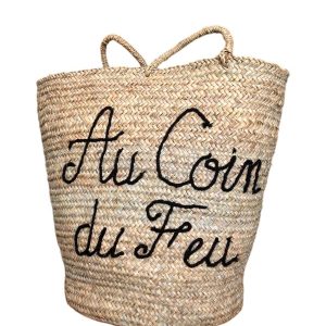 PANIER DE RANGEMENT ROND EN DOUM « AU COIN DU FEU »
