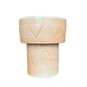 COUPE À EMPREINTES SUR PIED BEIGE SAHARA ET DORÉ