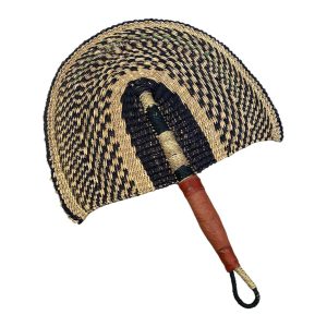 ÉVENTAIL TRESSÉ AFRICAIN MURAL EN HERBIER MULTICOULEUR MODÈLE BOGATENGA GHANA #07