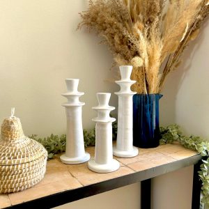 Chandelier bougeoir blanc