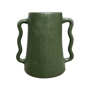 VASE ANSE ÉLÉPHANT KAKI VERT BOUTEILLE FAIT MAIN