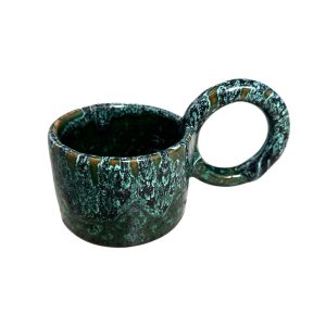 MUG TASSE DÉGRADÉ VERT H6 GRANDE ANSE FAIT MAIN