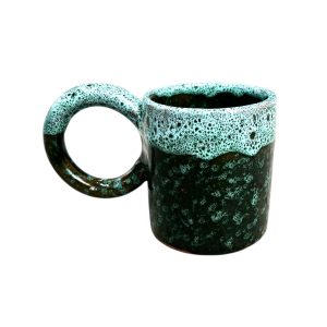 MUG TASSE VERT DÉGRADÉ BLEU CLAIR H9 GRANDE ANSE FAIT MAIN