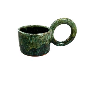 MUG TASSE DÉGRADÉ VERT H6 GRANDE ANSE FAIT MAIN