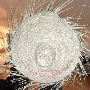 PERSONNALISATION GRAND CHAPEAU DE PAILLE À FRANGES 100 CM