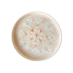 ASSIETTE À MOTIFS BEIGE MAROCAINE 25CM FAIT MAIN