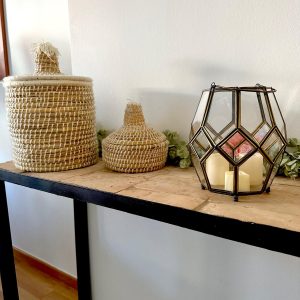 PHOTOPHORE BOUGIE EN FER FORGÉ DORÉ MODÈLE BERKANE