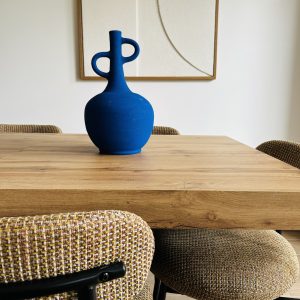 VASE BOUTEILLE 2 DOIGTS BLEU MAJORELLE FAIT MAIN