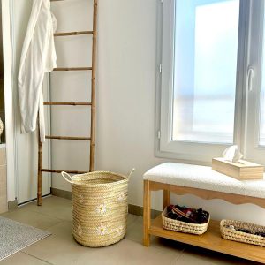 PANIER DE RANGEMENT ROND EN DOUM FLEUR