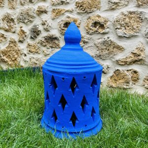 Lanterne en terre cuite bleu majorelle