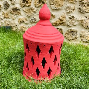 Lanterne en terre cuite rouge