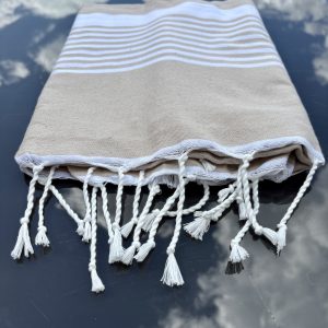 FOUTA DE BAIN OU PLAGE EN COTON RAYÉ