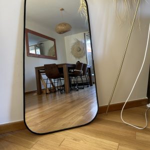 GRAND MIROIR EN FER FORGÉ NOIR 1M MURAL